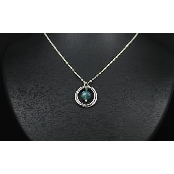 Halskde | Slvringe og grn sten