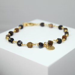 Armbnd | Forgyldt med pietersite-sten 