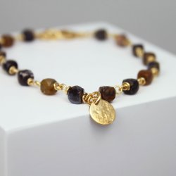 Armbnd | Forgyldt med pietersite-sten 