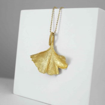 Halskde | Forgyldt Ginkgo biloba