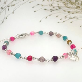 Armbnd | Agater i sommerfarver